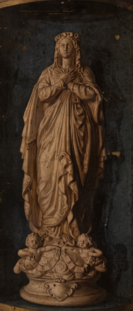 Vierge, grisaille, 62x32 cm, collection particulière