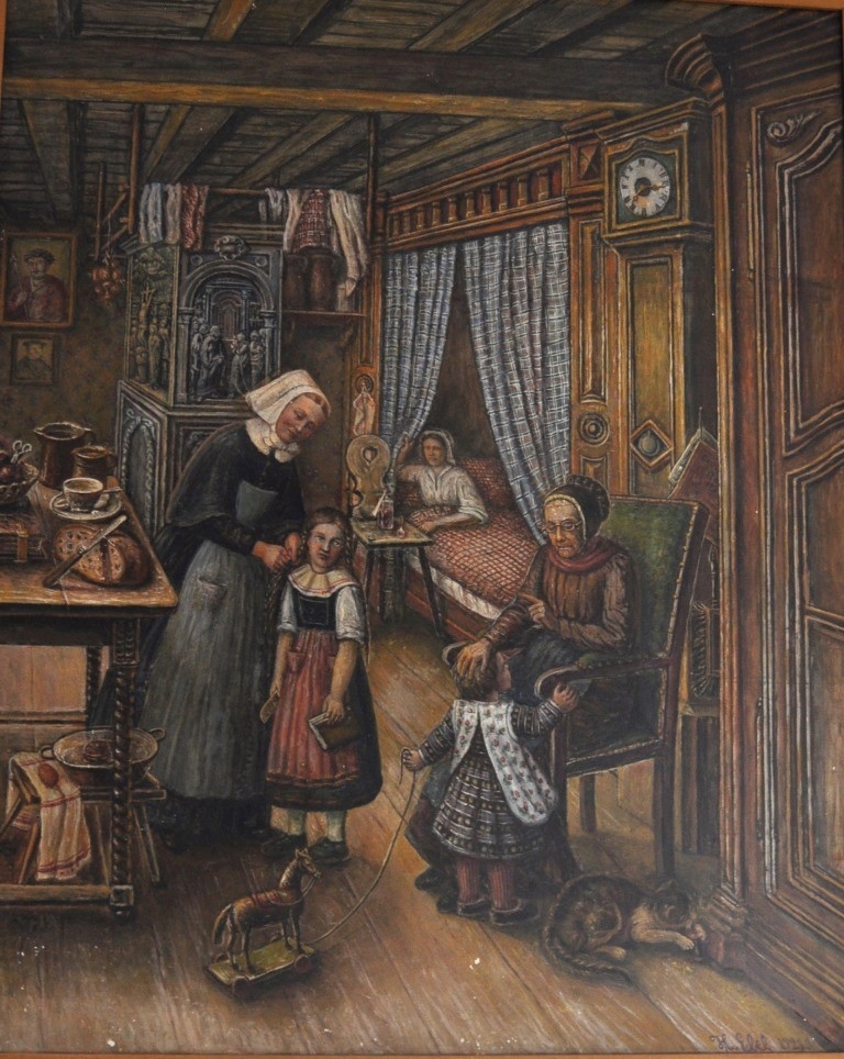 Soins à domicile, 1921, huile sur bois,200x180 cm, collection Le Neuenberg.