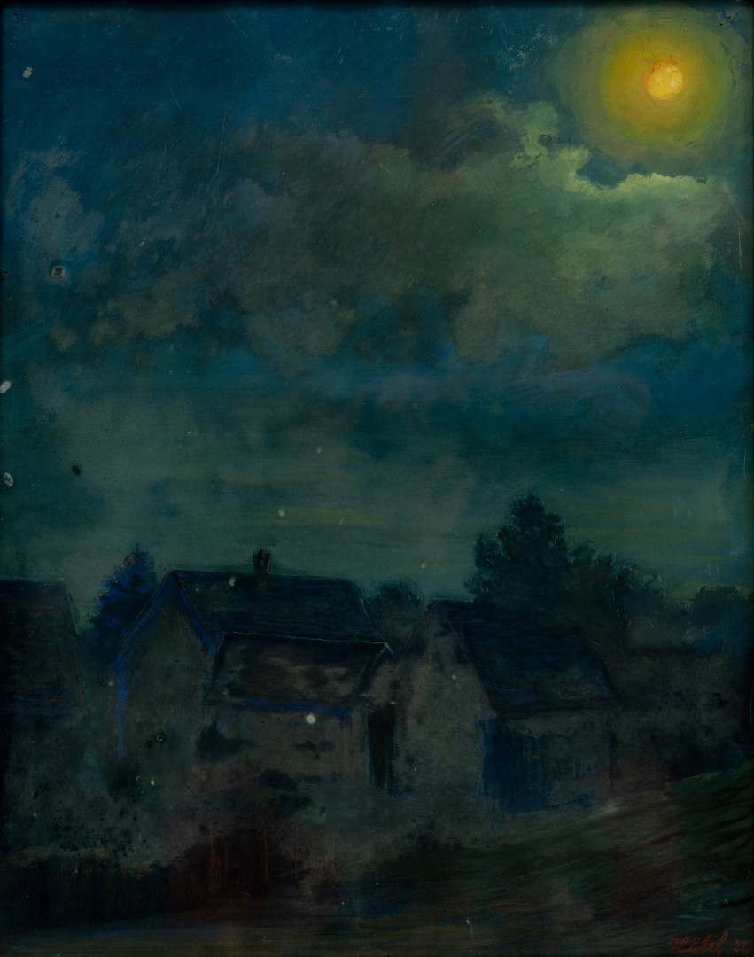 Clair de lune bleuté, 1927, tempera sur carton, 68x53 cm, collection particulière.