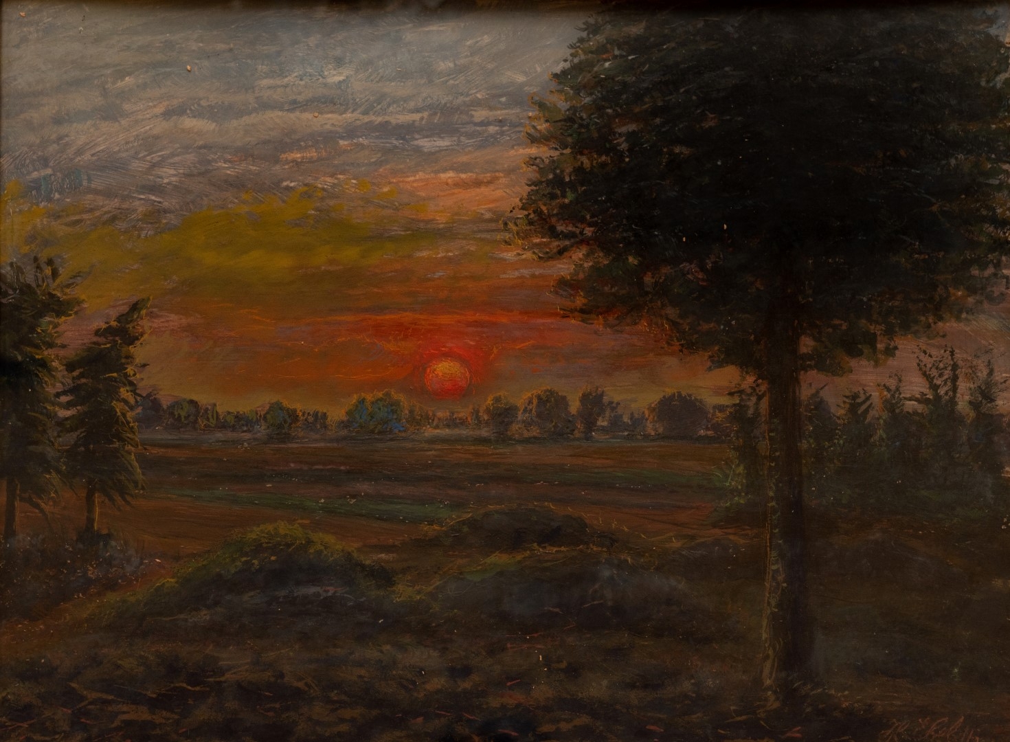  Coucher de soleil avec arbre, 1911, tempera sur carton, 48x63 cm, collection particulière