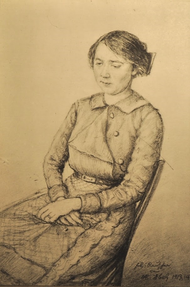 Jeune fille sur une chaise, 1913-14, crayon sur papier collection particulière.