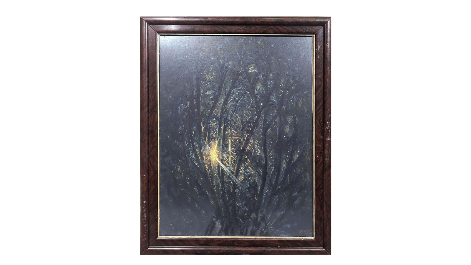 Lumière dans l'abri de jardin, gouache, 66x60 cm, photo hôtel des ventes Entzheim