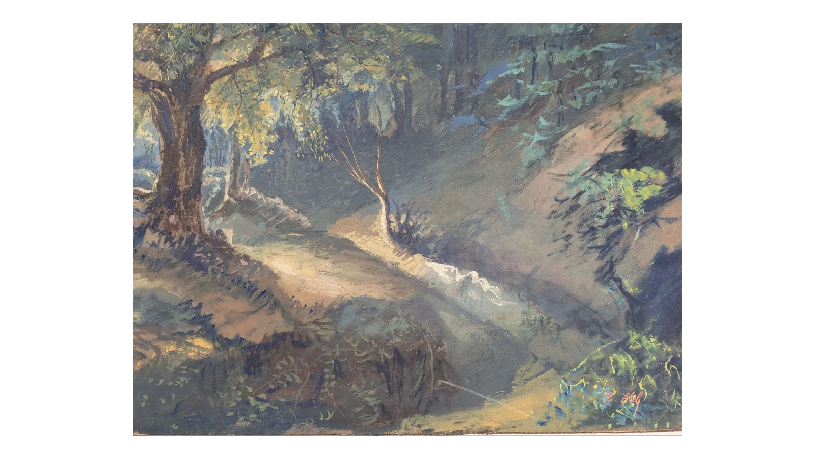 220 sous bois, pastel sur carton, 72.5x72, hotel des vtes 31-10-26
