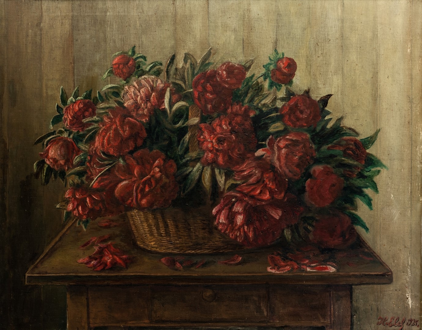 Bouquet de pivoines fanées, 1925, tempera sur carton, 73x82 cm, collection particulière.