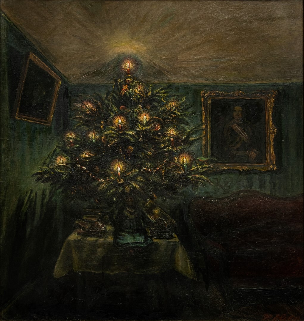 Lumières de bougies dans le sapin, 1909, tempera sur carton, 56x53 cm, collection particulière