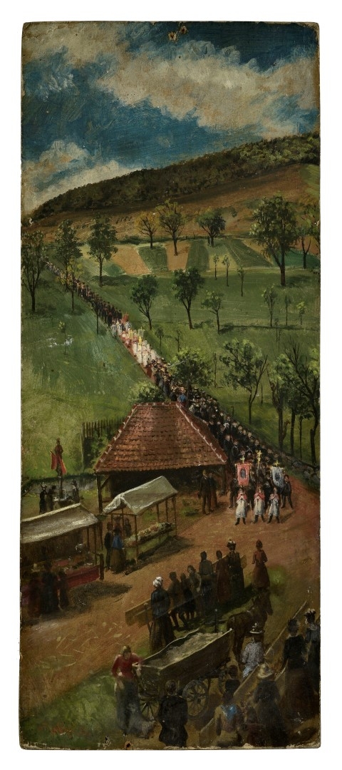 La procession, 1893, huile sur carton,62.5x26 cm, Musées de Strasbourg, photo M. Bertola