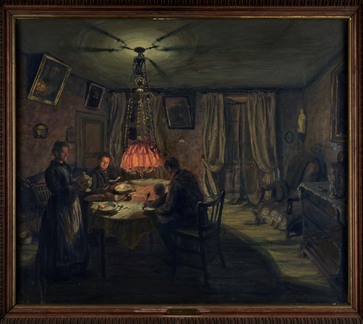 Intérieur à la lampe, tempera,1902, Musées de Strasbourg, Photo M. Bertola