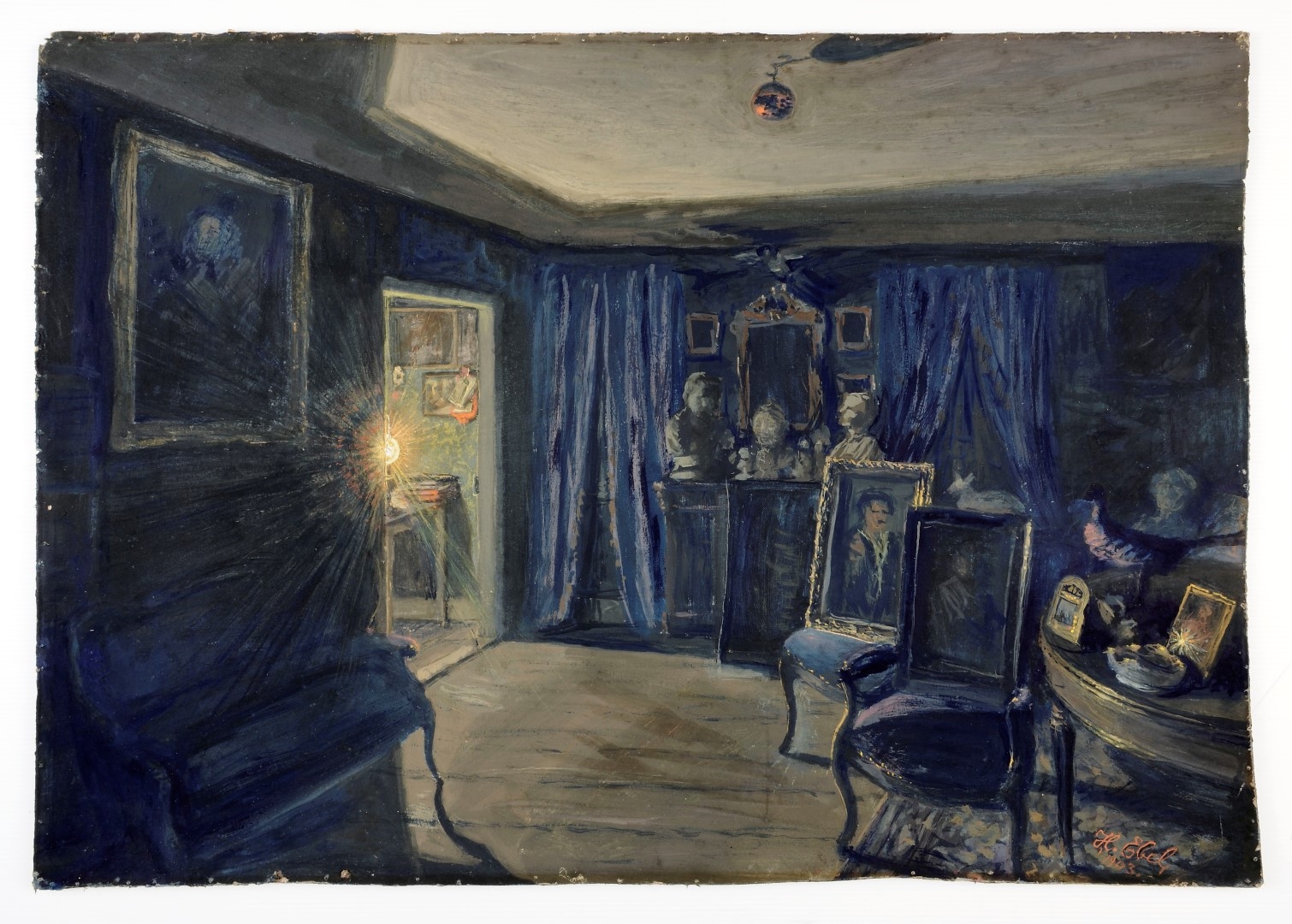 Le salon,1903, tempera, 53.5x79cm, Musées de Strasbourg, Photo M.Bertola