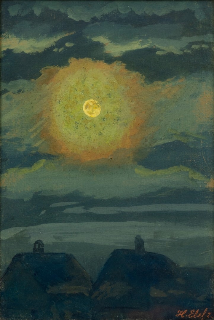 Clair de lune sur toit,1902, tempera sur carton, 33x22,5 cm, collection particulière.