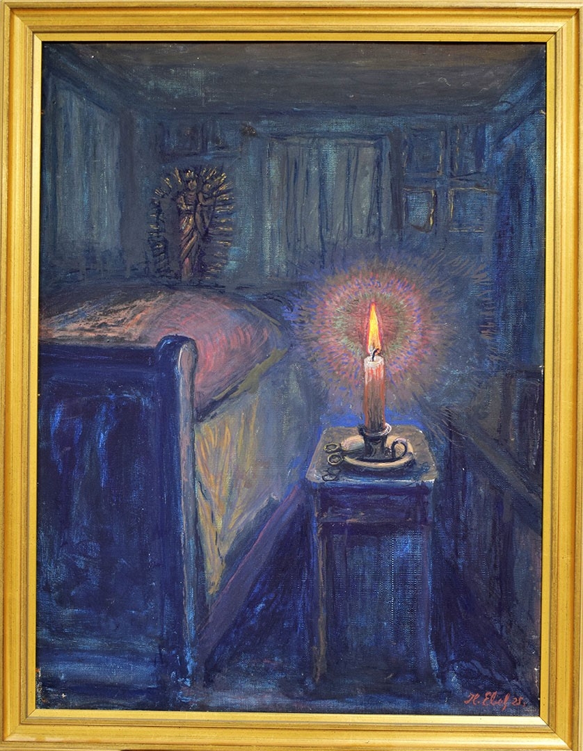 La chambre bleue, 1925, tempera, 61x46 cm, collection particulière.