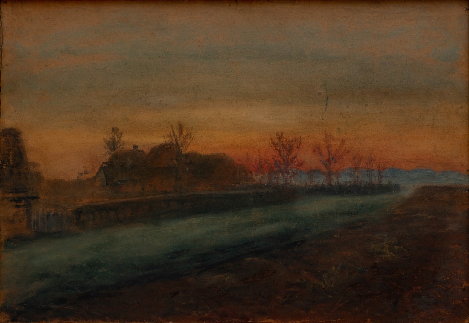 Coucher de soleil hivernal, 1910, aquarelle,, 56x74 cm, collection particulière.