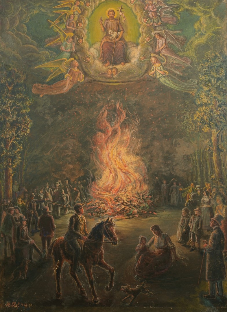  Feux de la Saint-Jean , 1928, tempera sur carton, 78x57 cm, collection particulière, version 1