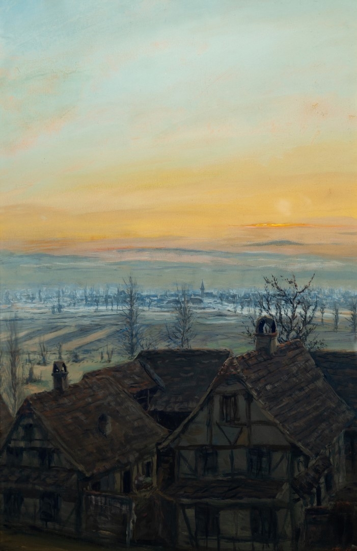  Lever de jour hivernal, tempera sur carton, 69x45 cm, collection particulière.