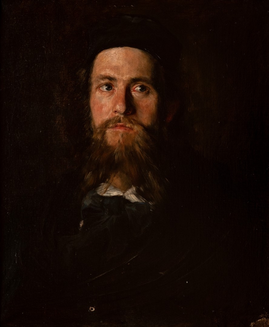 Reproduction d'un portrait (de qui ?), auteur non certain, huile sur toile, 37x28 cm, collection particulière.