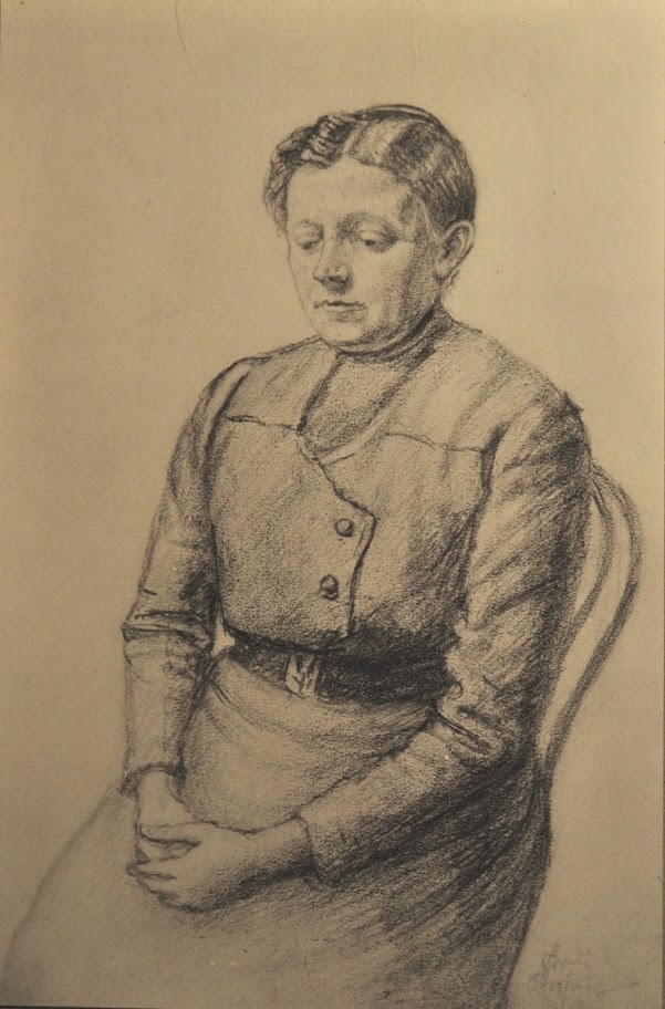 Femme assise, 18x12cm, crayon sur papier, collection particulière.