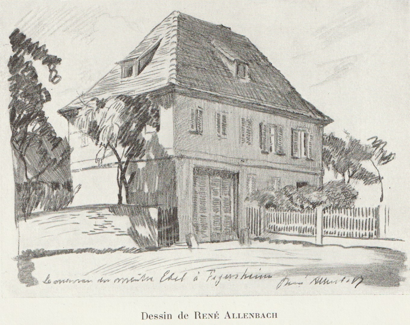 La maison d'Henri Ebel, dessin de René  Allenbach.