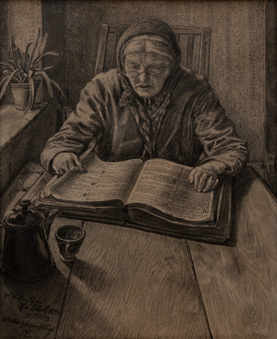 Liebes Mutterle ,14 mars 1893, dessin au crayon, collection particulière, Marqué au dos "Unverkaufbar" (ne peut être vendu).