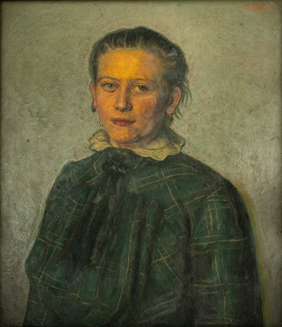 Portrait de femme (Anne Barbara, nièce), 1917, tempera sur carton 58x50 cm, collection particulière.